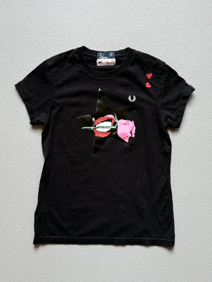 Fred Perry Amy Winehouse Baby Tee UK 6