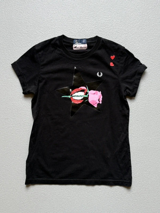 Fred Perry Amy Winehouse Baby Tee UK 6