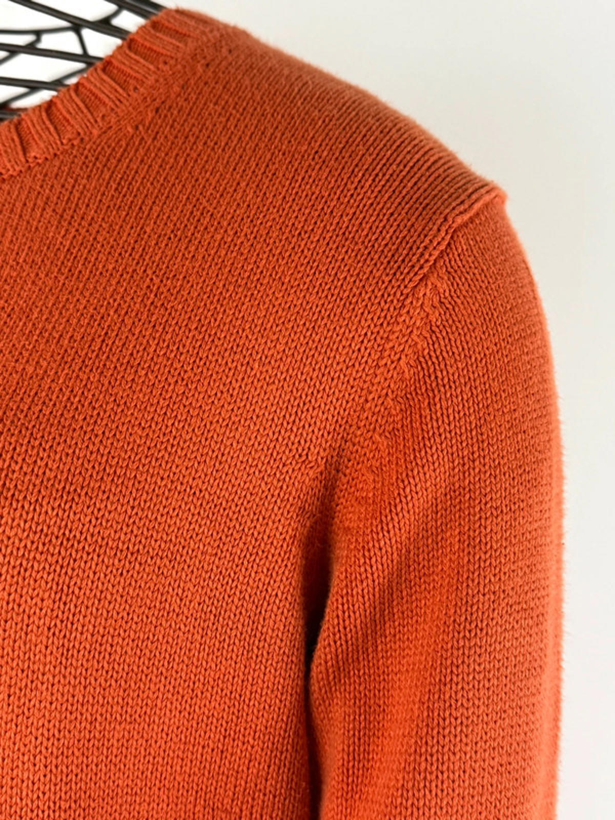 Orange Knitted Cardigan LL Bean Medium