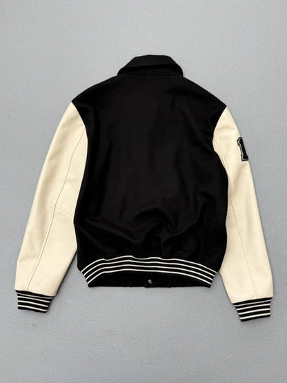 L’avenir Skins Lamb Leather Varsity Jacket Large
