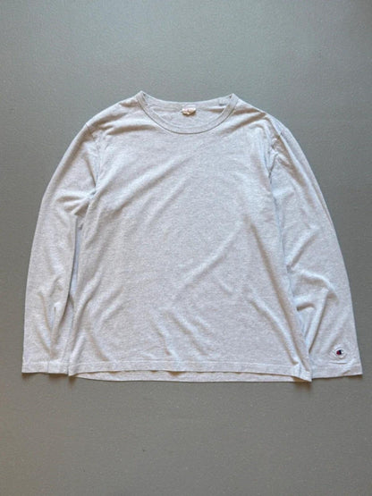Champion Long Sleeve Basic Blank Grey T Shirt 2XL