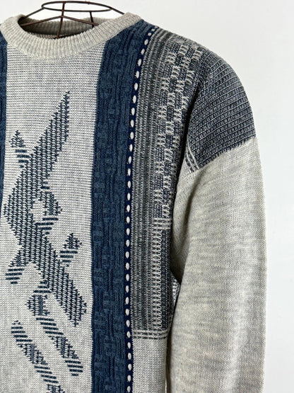 Vintage Chunky Knit Pattern Sweater 2XL
