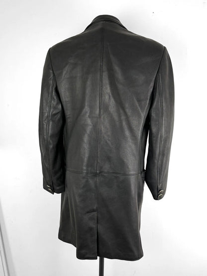 Gianni Versace 90s Soft Leather Trench Coat Medium / Large