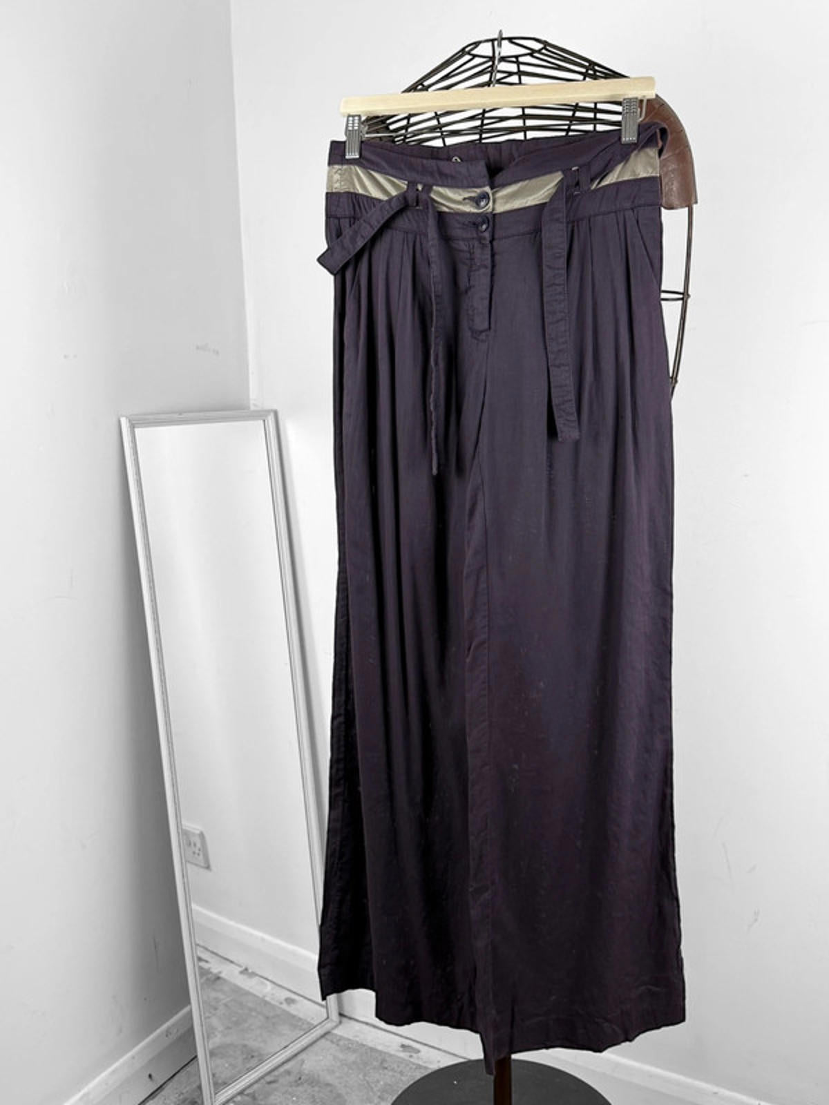 Emporio Armani Wide Leg Cotton Purple Y2K Trousers Size 10
