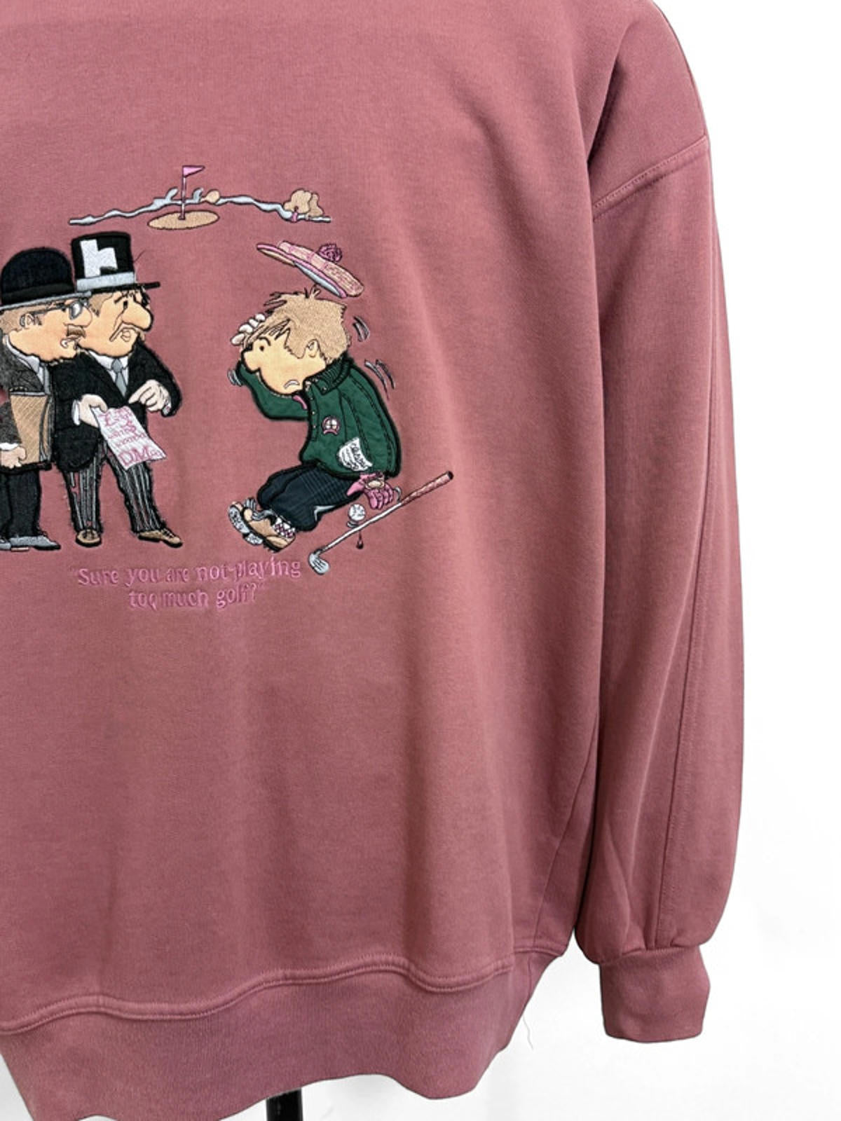 90s Golf Embroidery Humour Sweatshirt Large