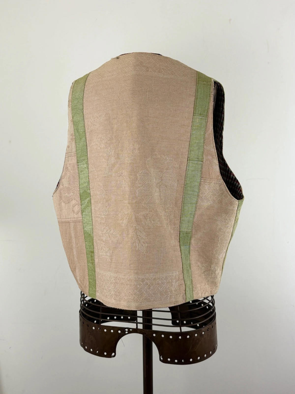 Vintage Cropped Patchwork Waistcoat Reversible