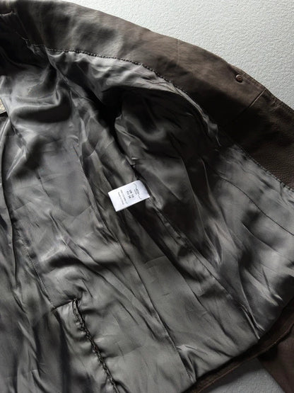 Y2K New Look Brown Leather Jacket – Women’s Size 10