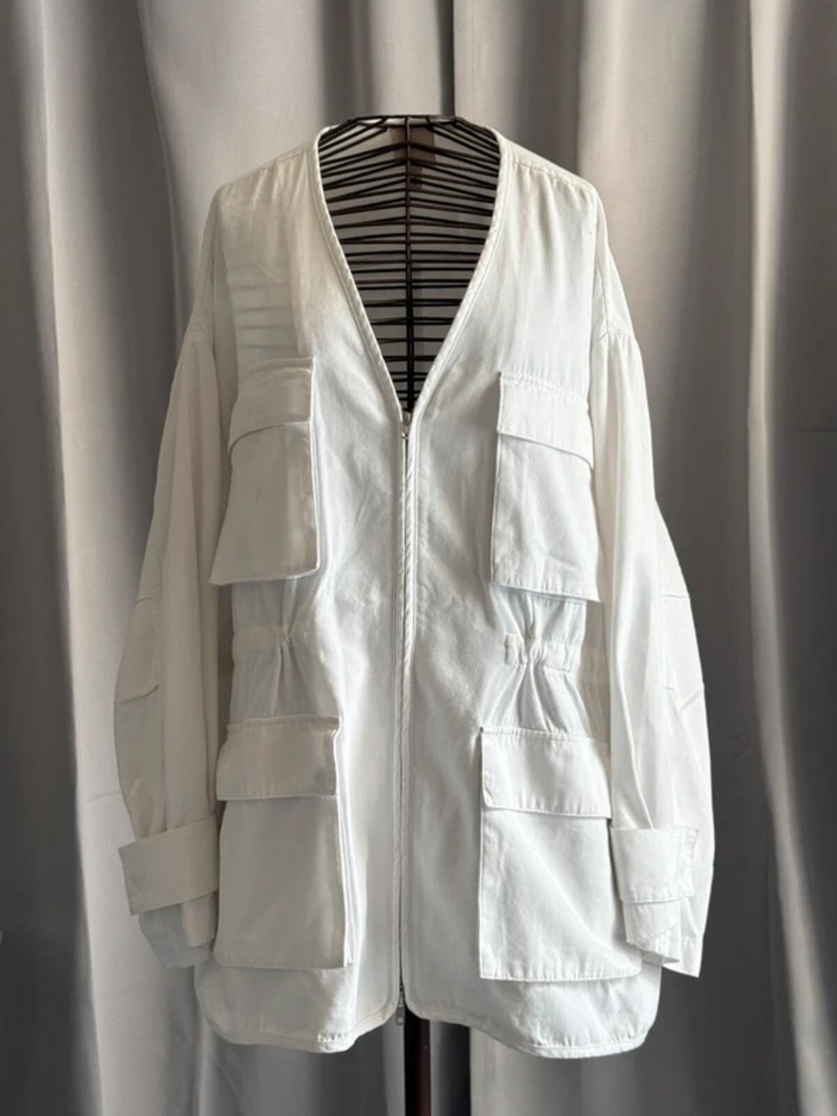 H&M Utility Jacket Oversized Fit Large White