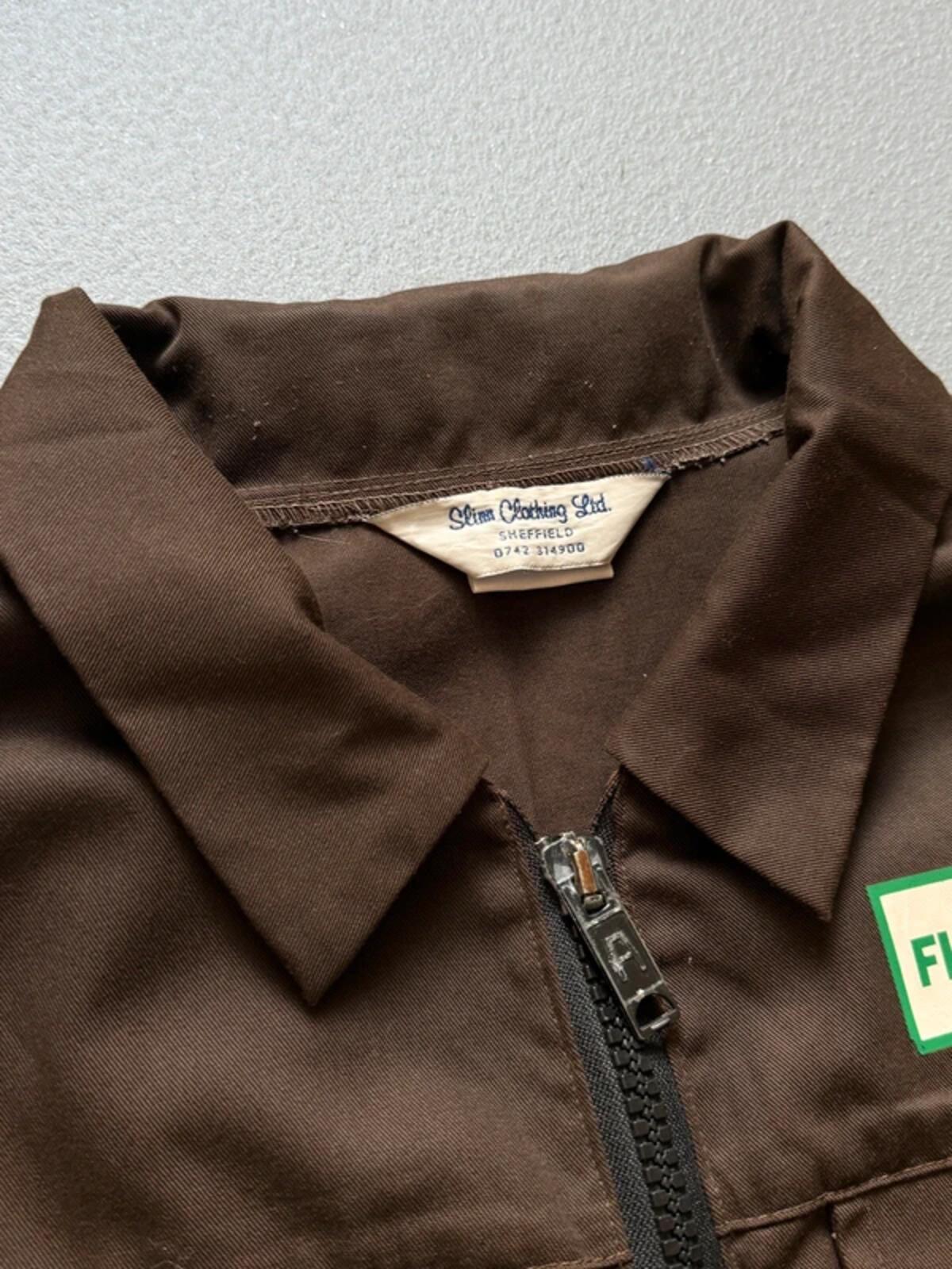 British Workwear Zip Jacket 80s XL Brown