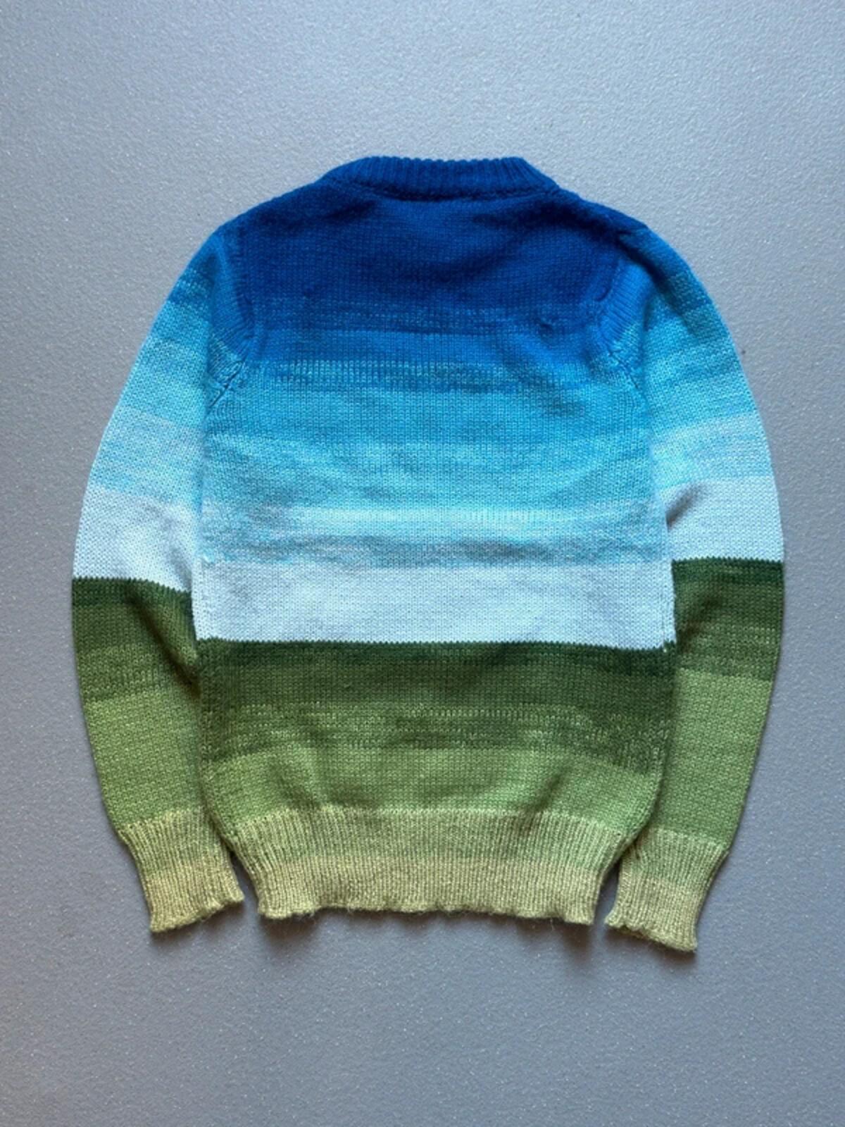 Vintage Sea Country Scene Hand Knit Sweater Small Ladies
