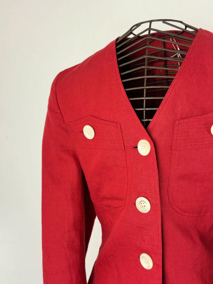 Bogner Linen Red Blazer Jacket 12