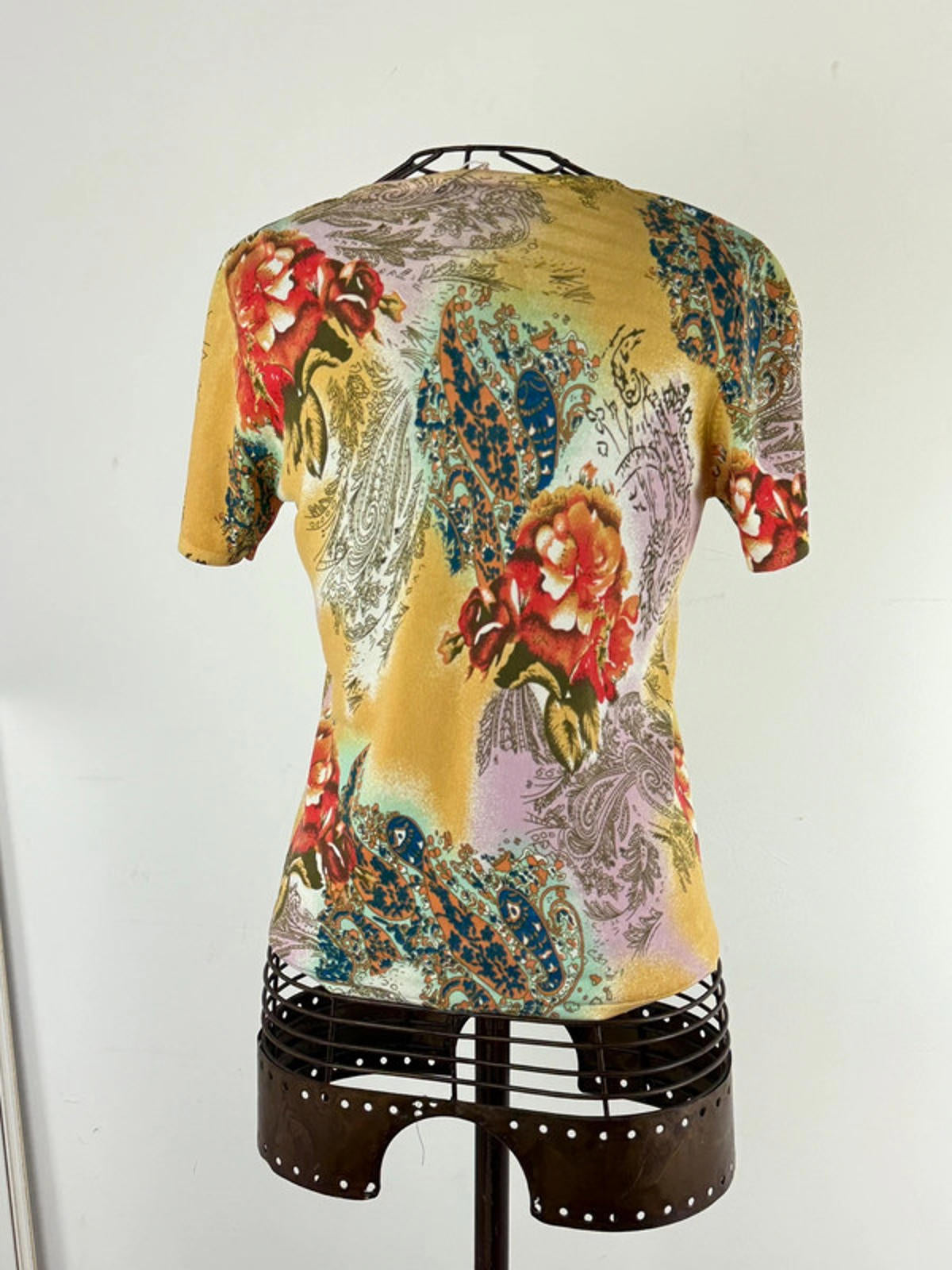 Vintage Floral T Shirt Y2K Baby Tee Large