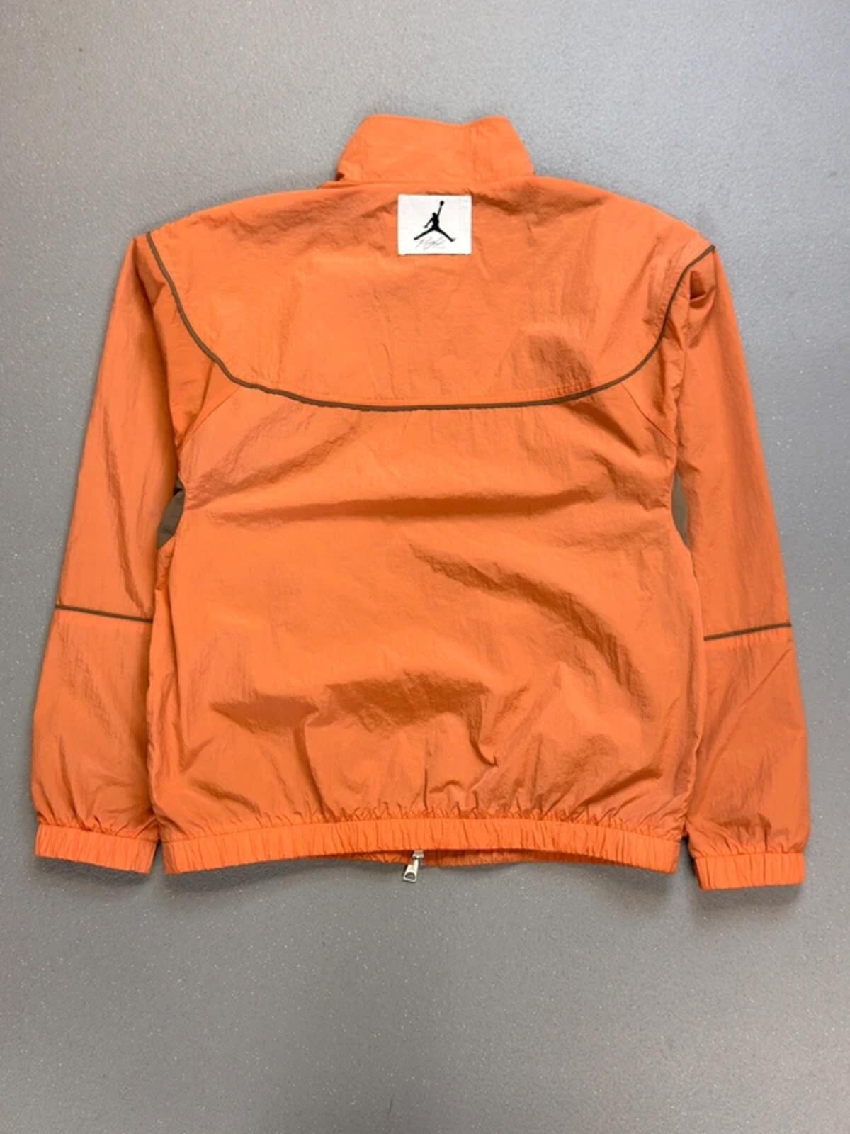 Jordan Orange Nylon Zip Jacket Windbreaker Large
