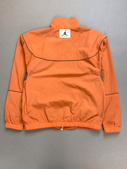 Jordan Orange Nylon Zip Jacket Windbreaker Large