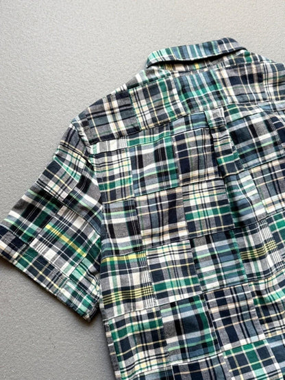 GAP Patchwork Madras Check Short Sleeve Shirt Small