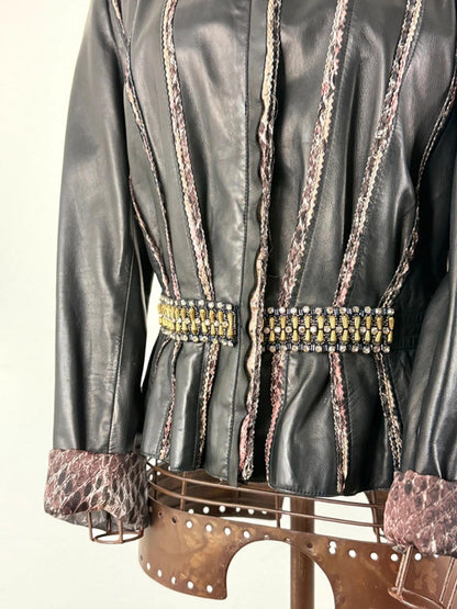Roberto Cavalli Leather Jacket Size 14