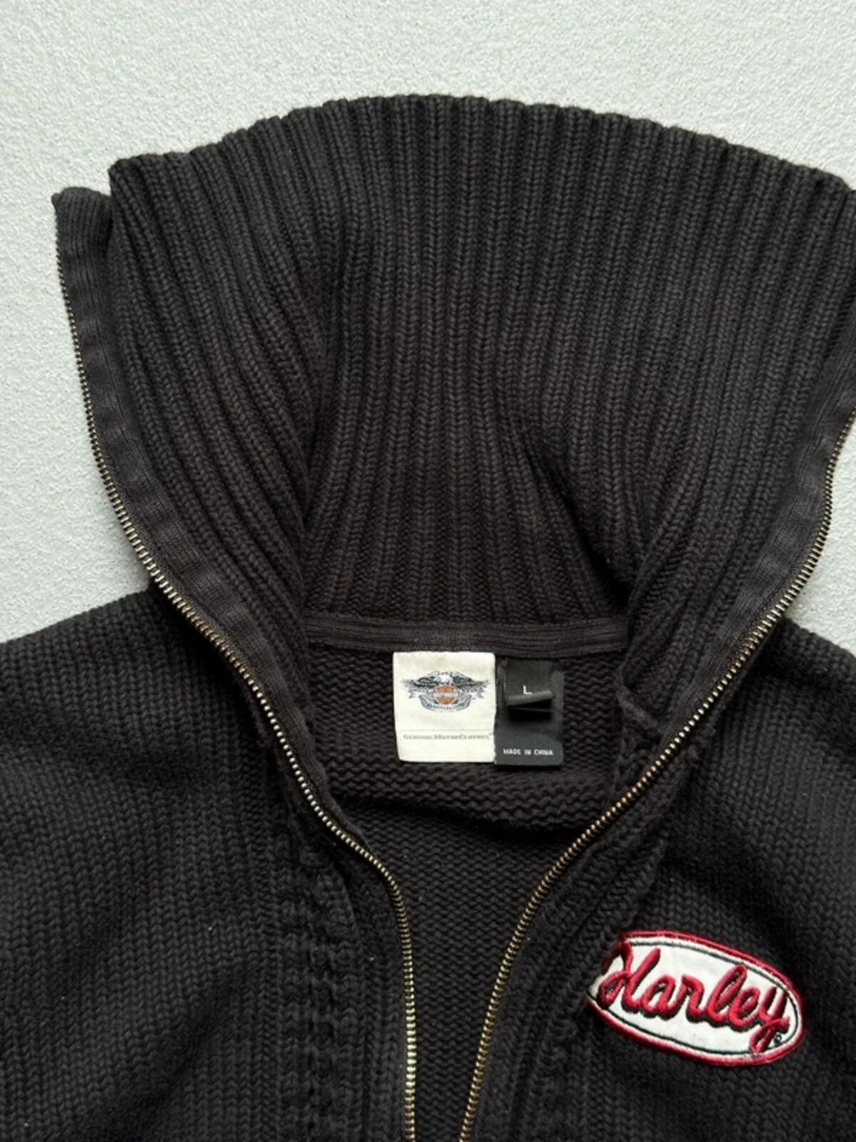 Harley Davidson Y2K Funnel Neck Zip Jacket Large Ladies