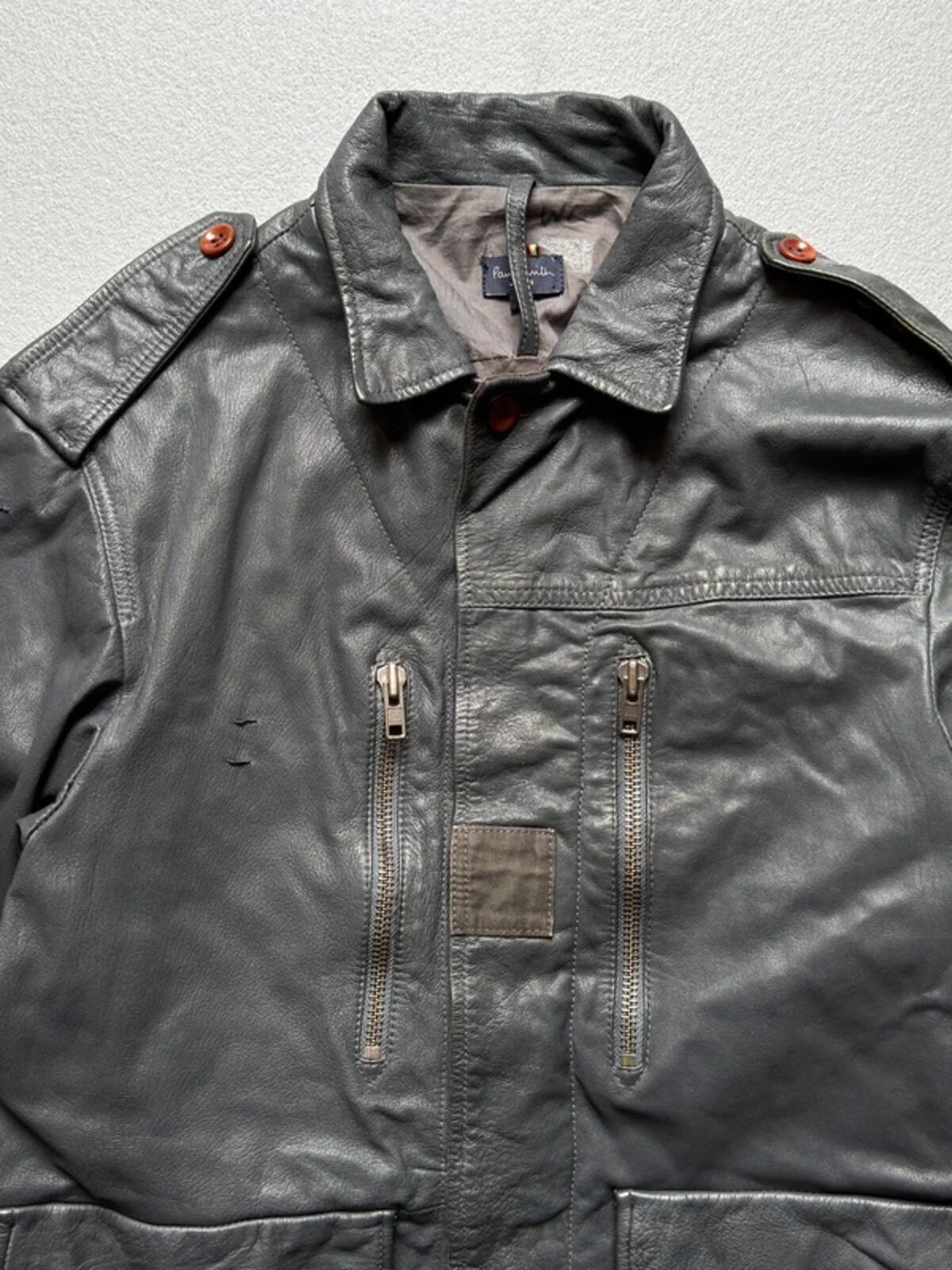 Paul Smith 2000s Leather Utility Jacket Large