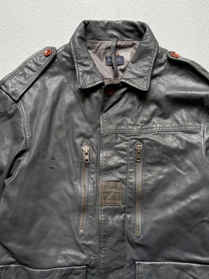 Paul Smith 2000s Leather Utility Jacket Large
