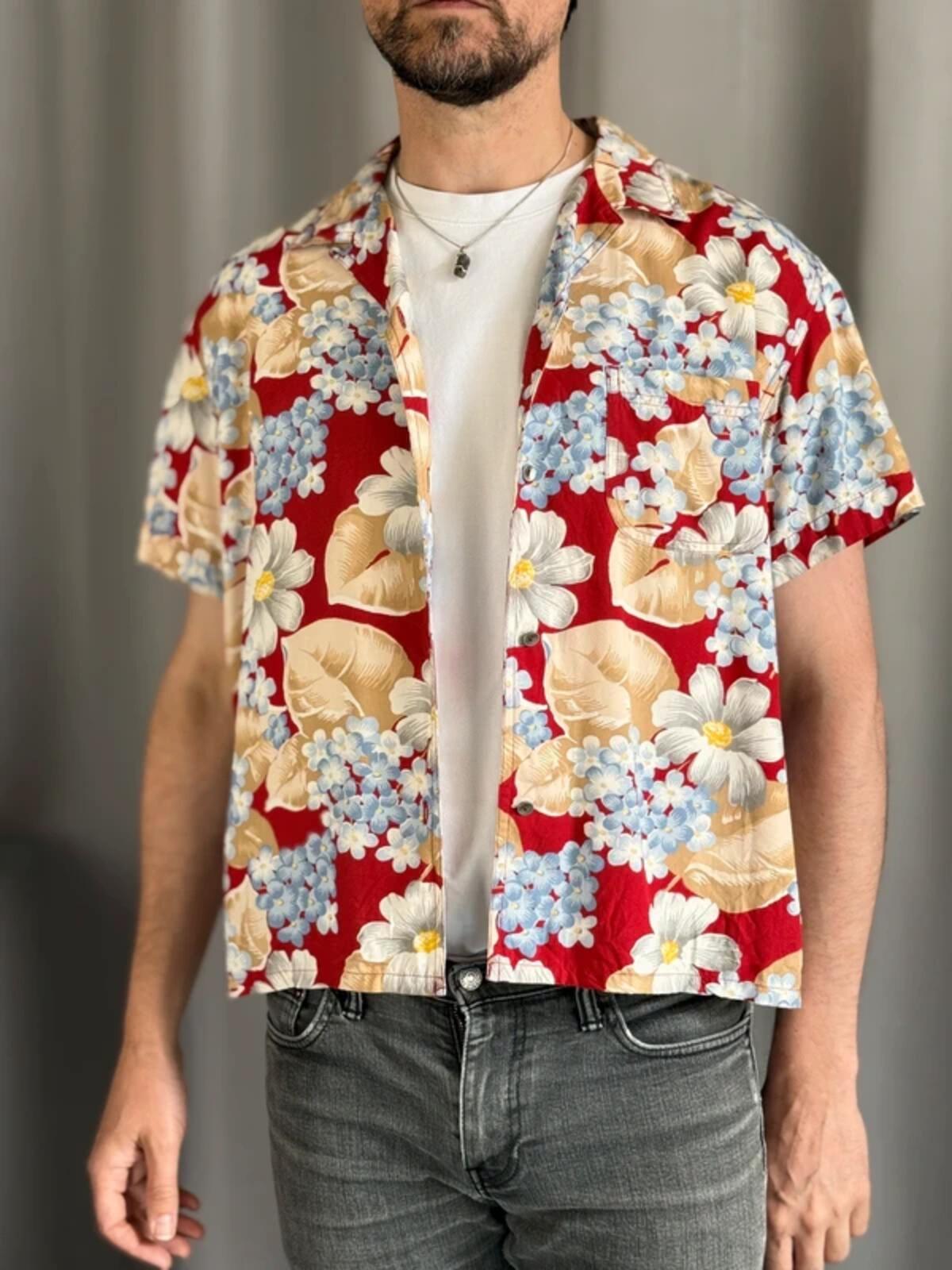 Vintage Liz Claiborne Floral Boxy Shirt Blouse XL Ladies