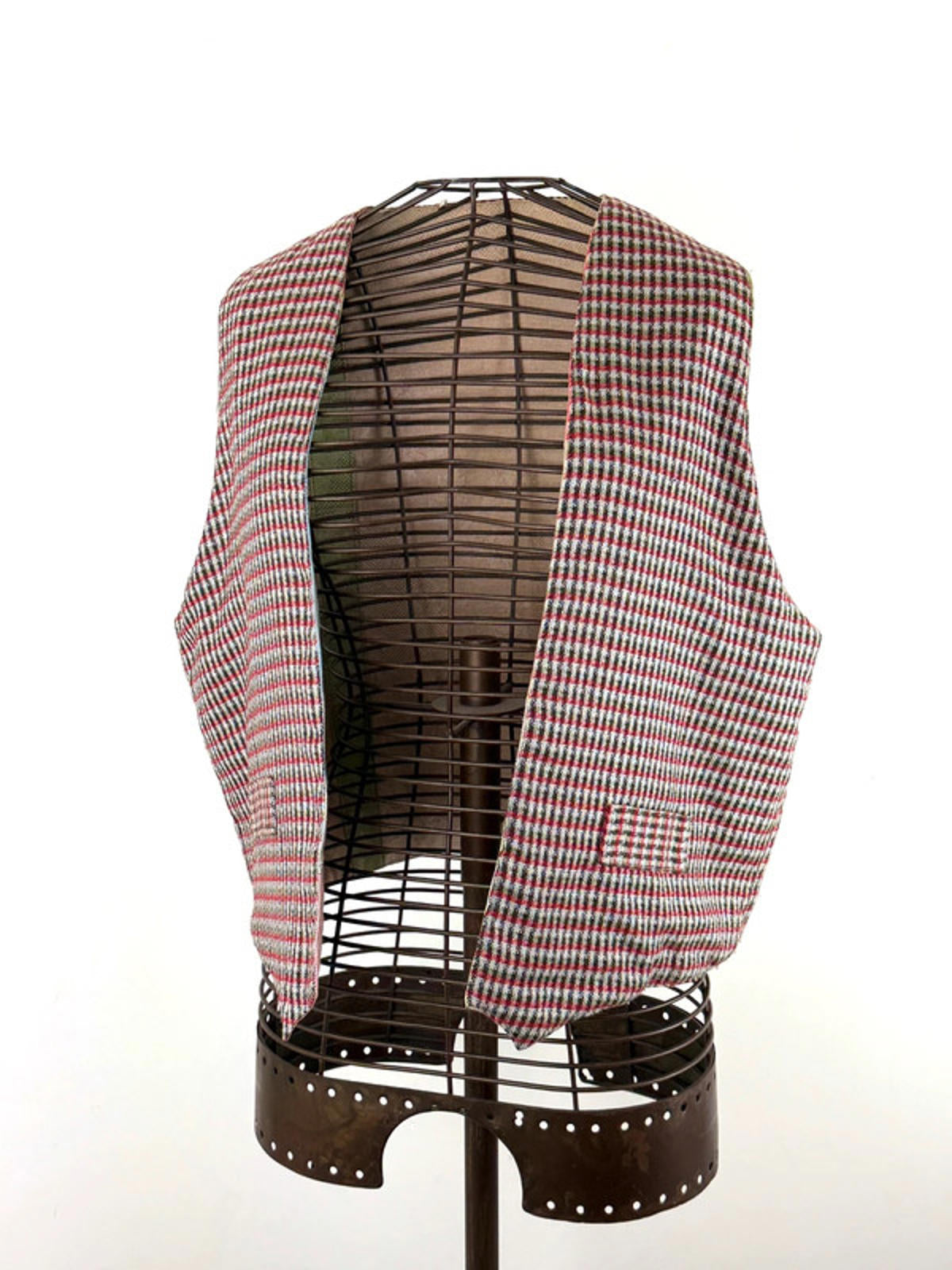 Vintage Cropped Patchwork Waistcoat Reversible