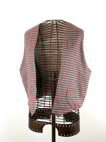 Vintage Cropped Patchwork Waistcoat Reversible