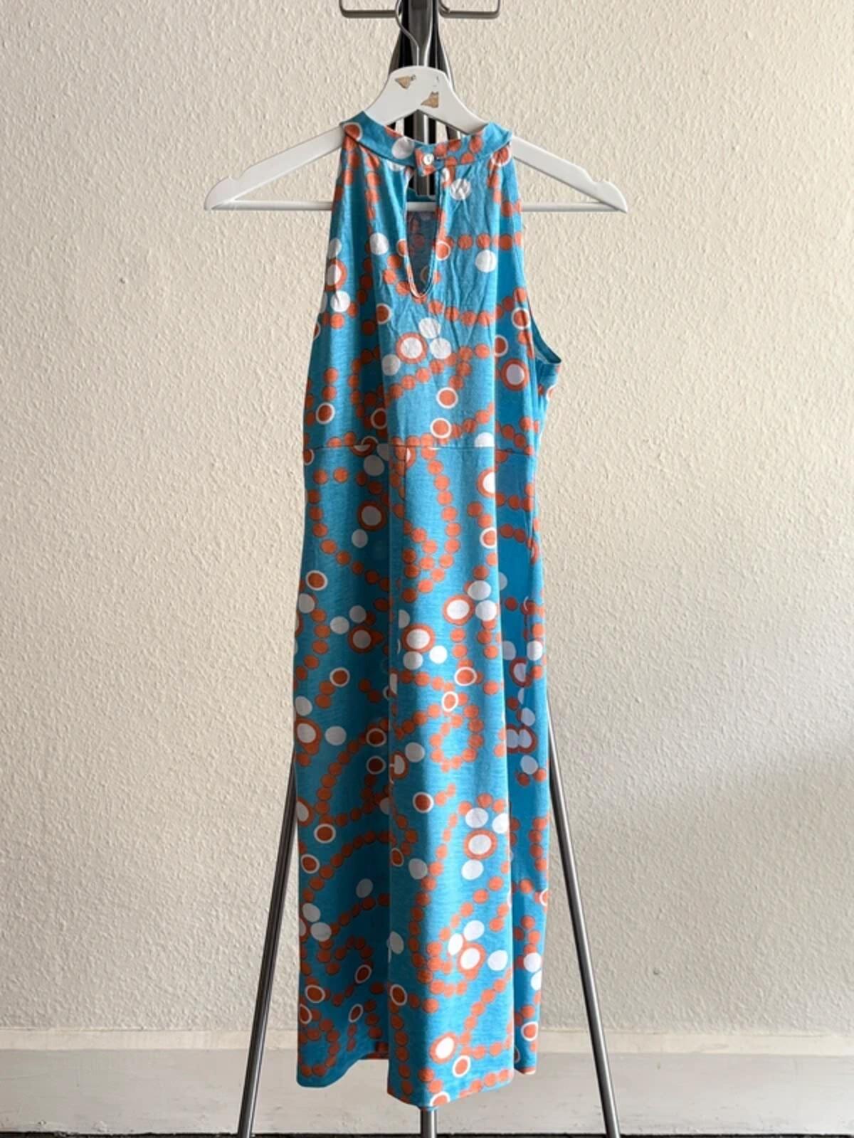 70s Halter Neck Mini Dress Geometric Pattern Small Size 8