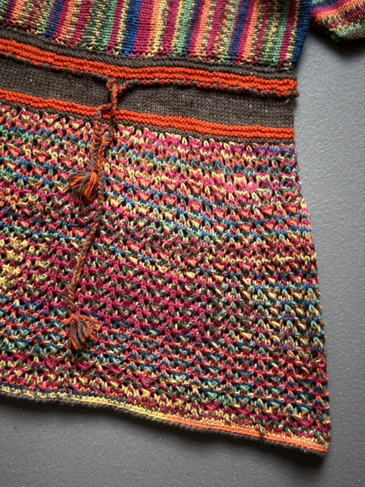 Vintage Rainbow Hand Knit Crochet Dress Small / Medium