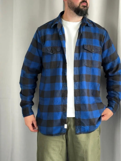 American Eagle Flannel Shirt Large Black & Blue