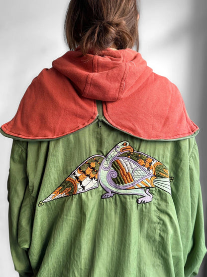 Vintage Reversible Utility Smock Hooded Jacket XXL