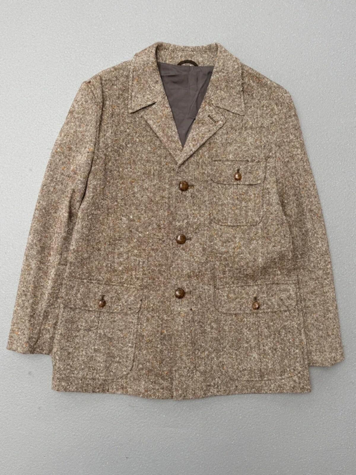 1970s Field Jacket Wool Beige Mens Large