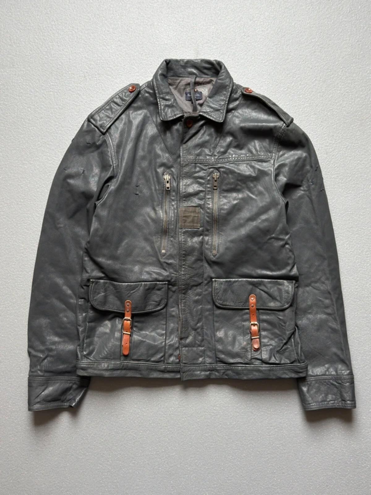 Paul Smith 2000s Leather Utility Jacket Large