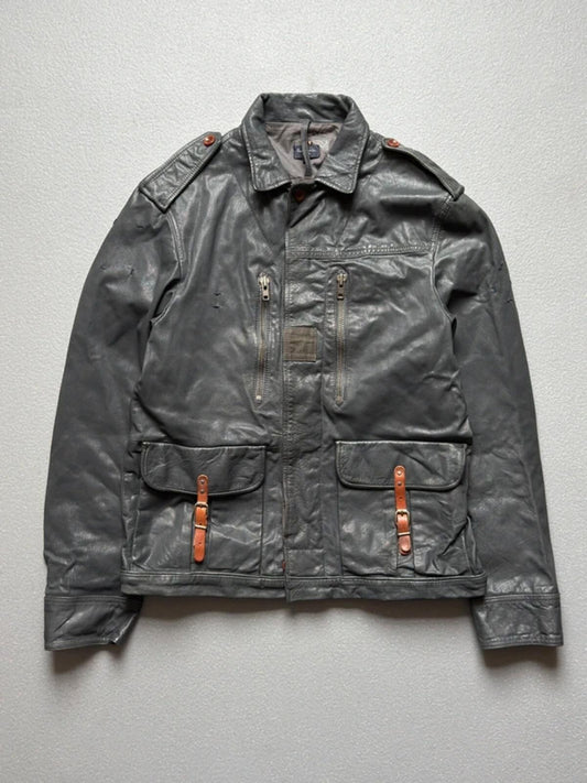 Paul Smith 2000s Leather Utility Jacket Large