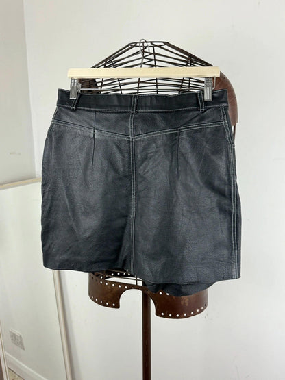 Leather Mini Skirt 32” Size 12