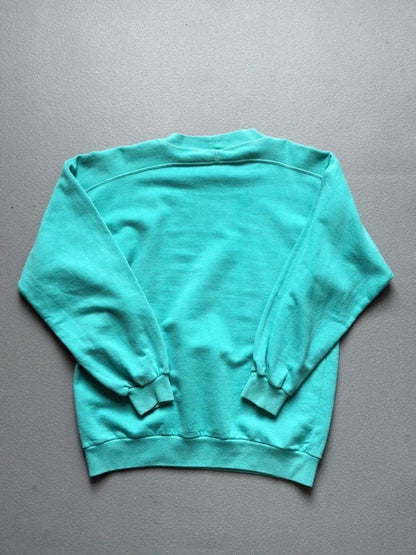 Vintage 80s Balloon Sweatshirt Turquoise Large