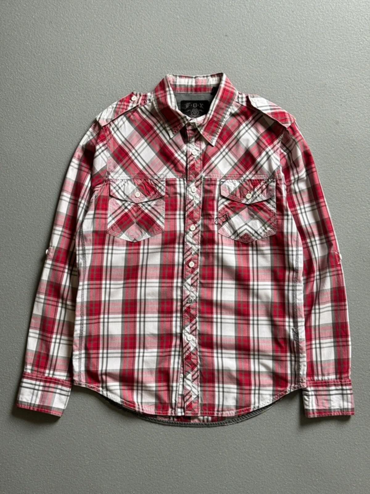 Fox Y2K Check Shirt Medium BMX Skater Moto