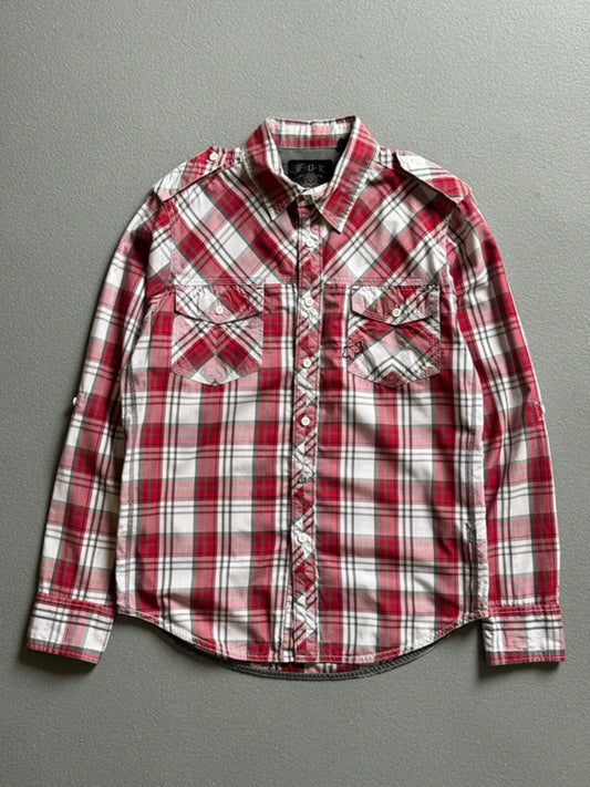 Fox Y2K Check Shirt Medium BMX Skater Moto