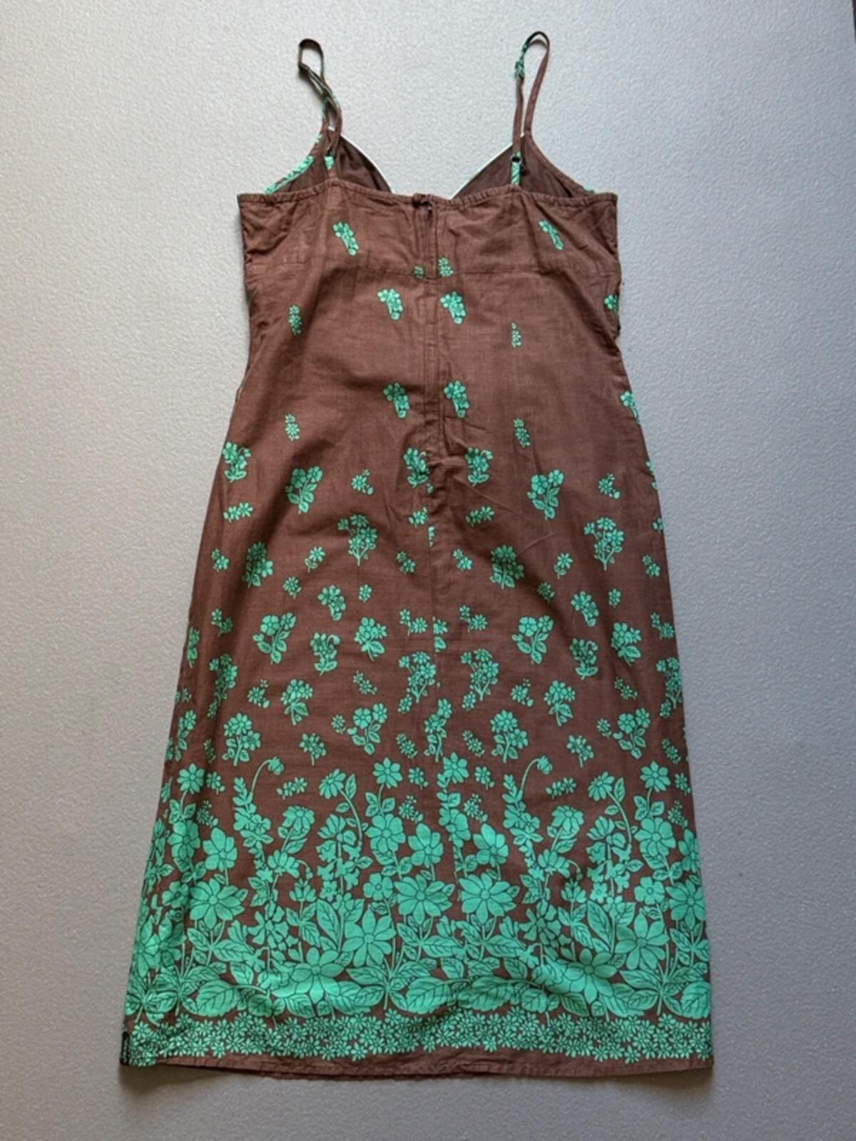Y2K Jeep Strappy Brown & Green Floral Dress Size 8