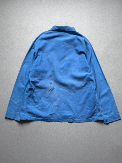 Vintage French Workwear Jacket Large Faded