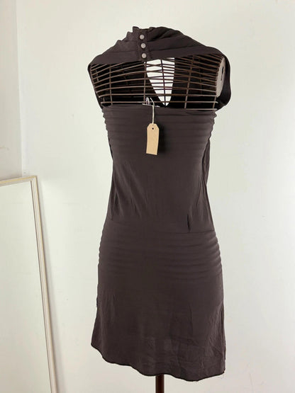 Pinko Backless Halter Neck Dress Size 8 Y2K Brown
