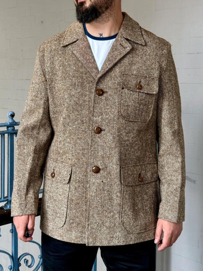 1970s Field Jacket Wool Beige Mens Large