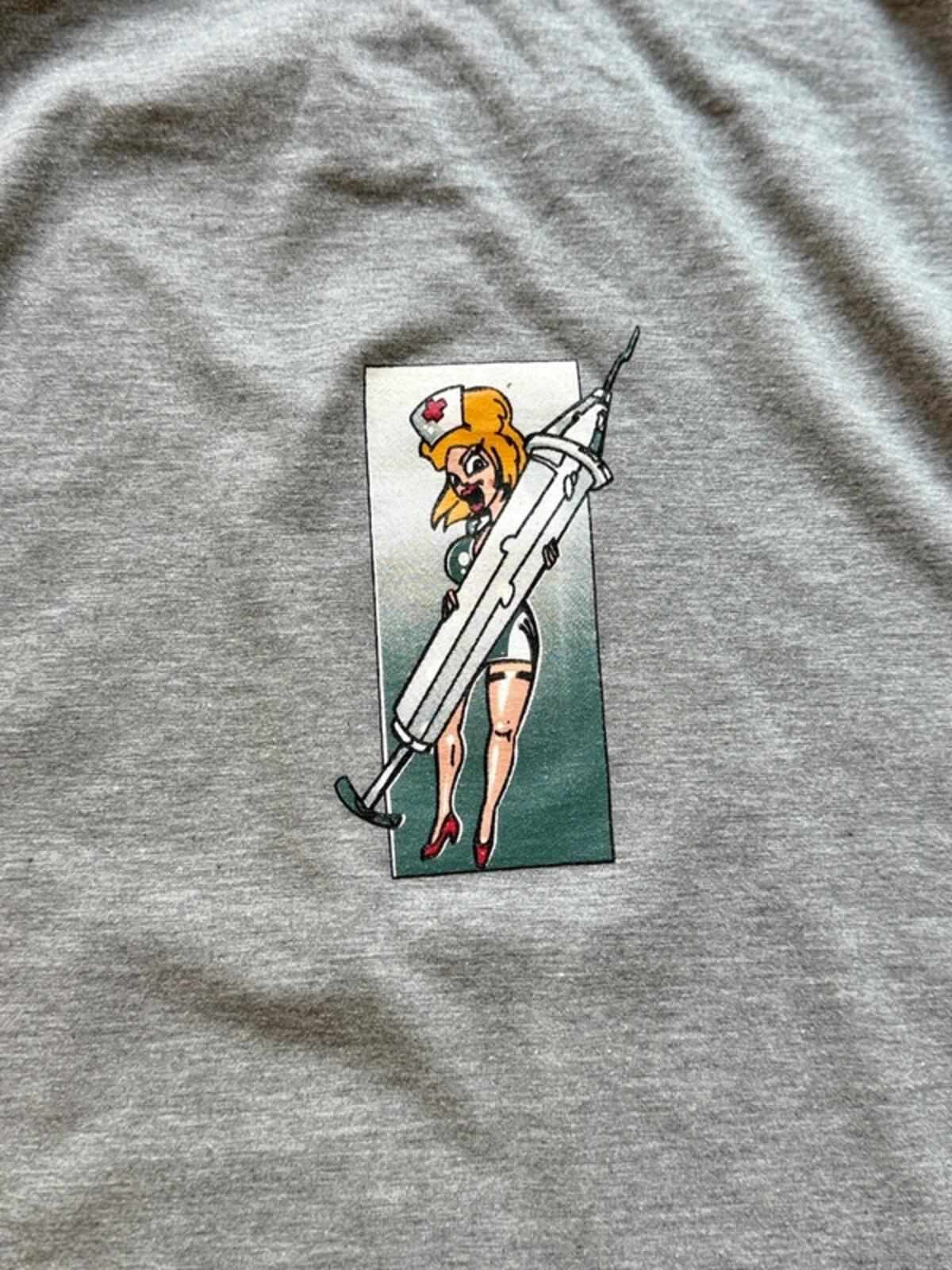 90s Y2K Skate Nurse T Shirt Large
