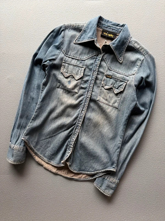 Vintage 90s Wrangler Denim Western Shirt – Women’s Small