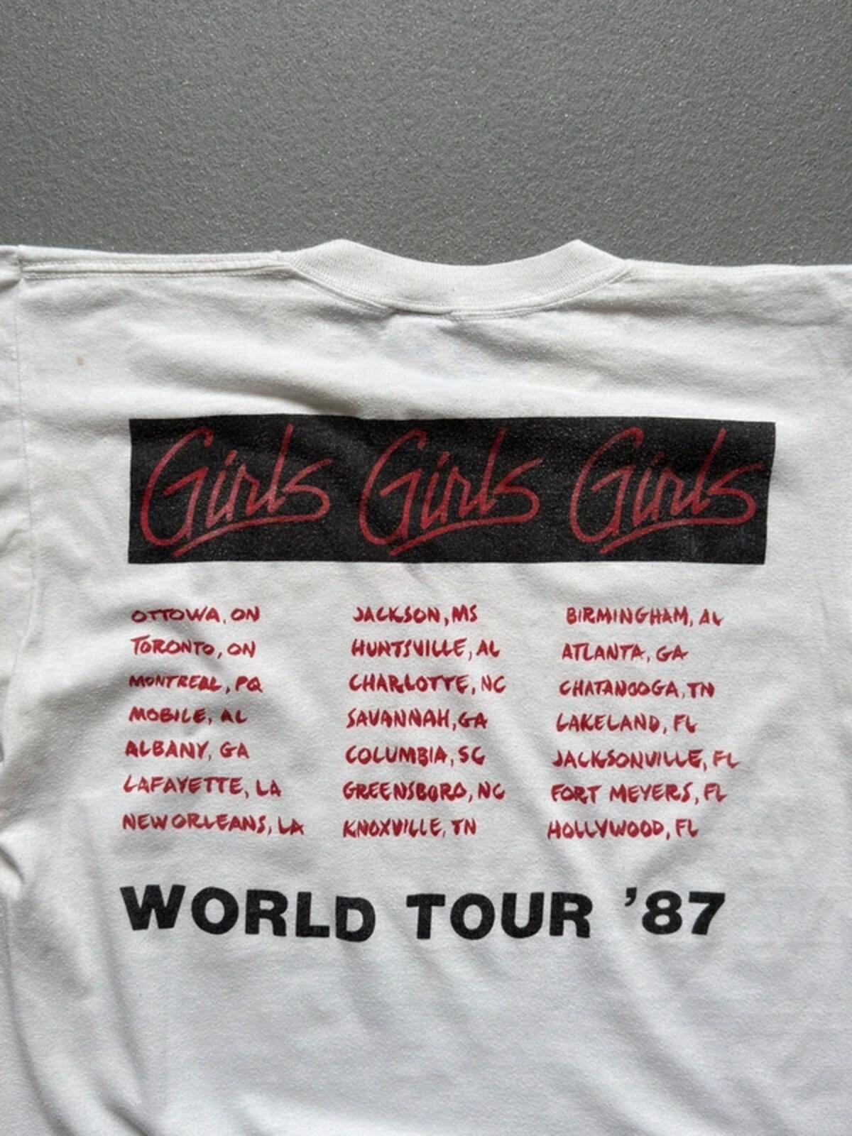 80s Motley Crue Girls Girls Girls Tour ‘87 T Shirt Medium