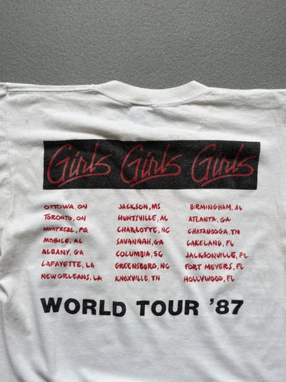 80s Motley Crue Girls Girls Girls Tour ‘87 T Shirt Medium