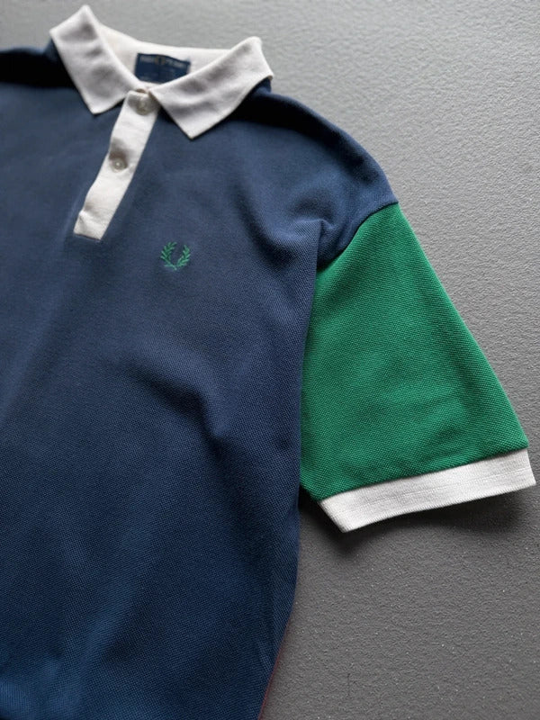 Vintage Fred Perry Colour Block Polo Shirt Made in England Men’s XL