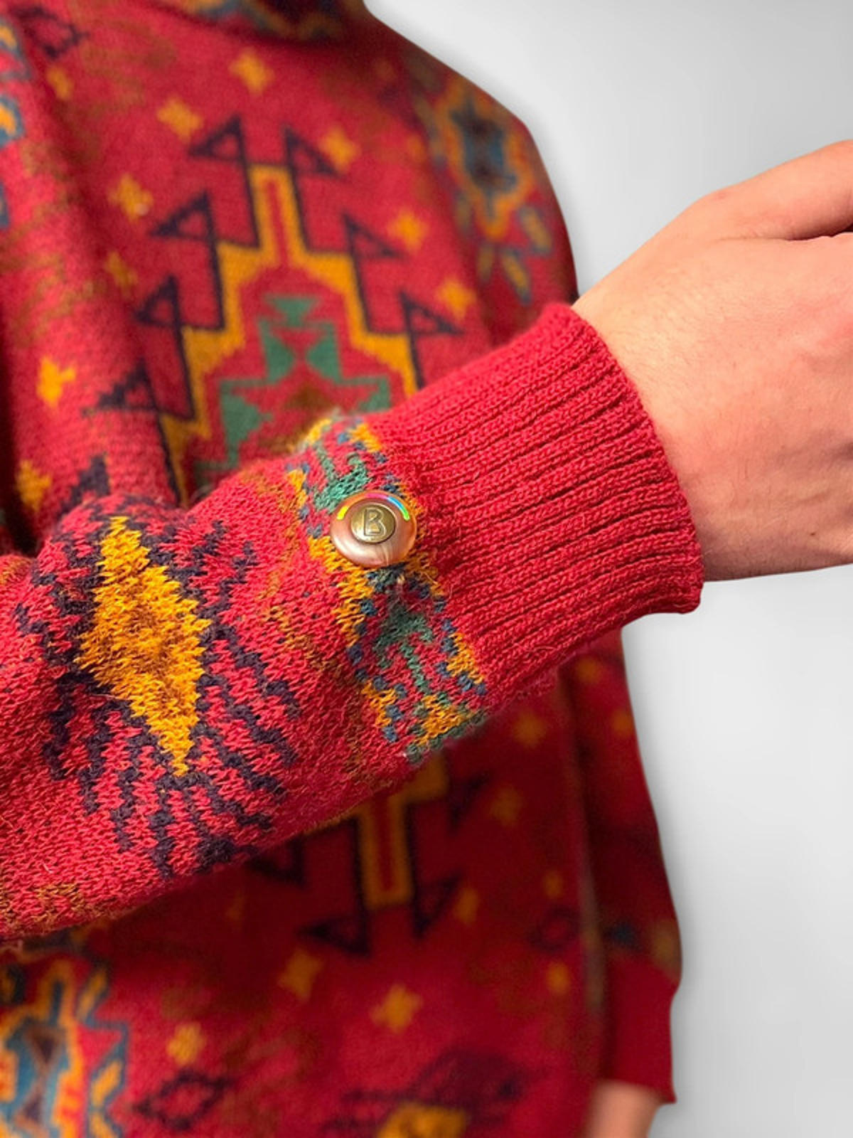 Bogner Aztec Wool Mohair Alpaca Knit Jumper XL