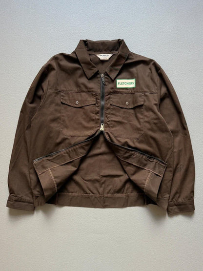 British Workwear Zip Jacket 80s XL Brown