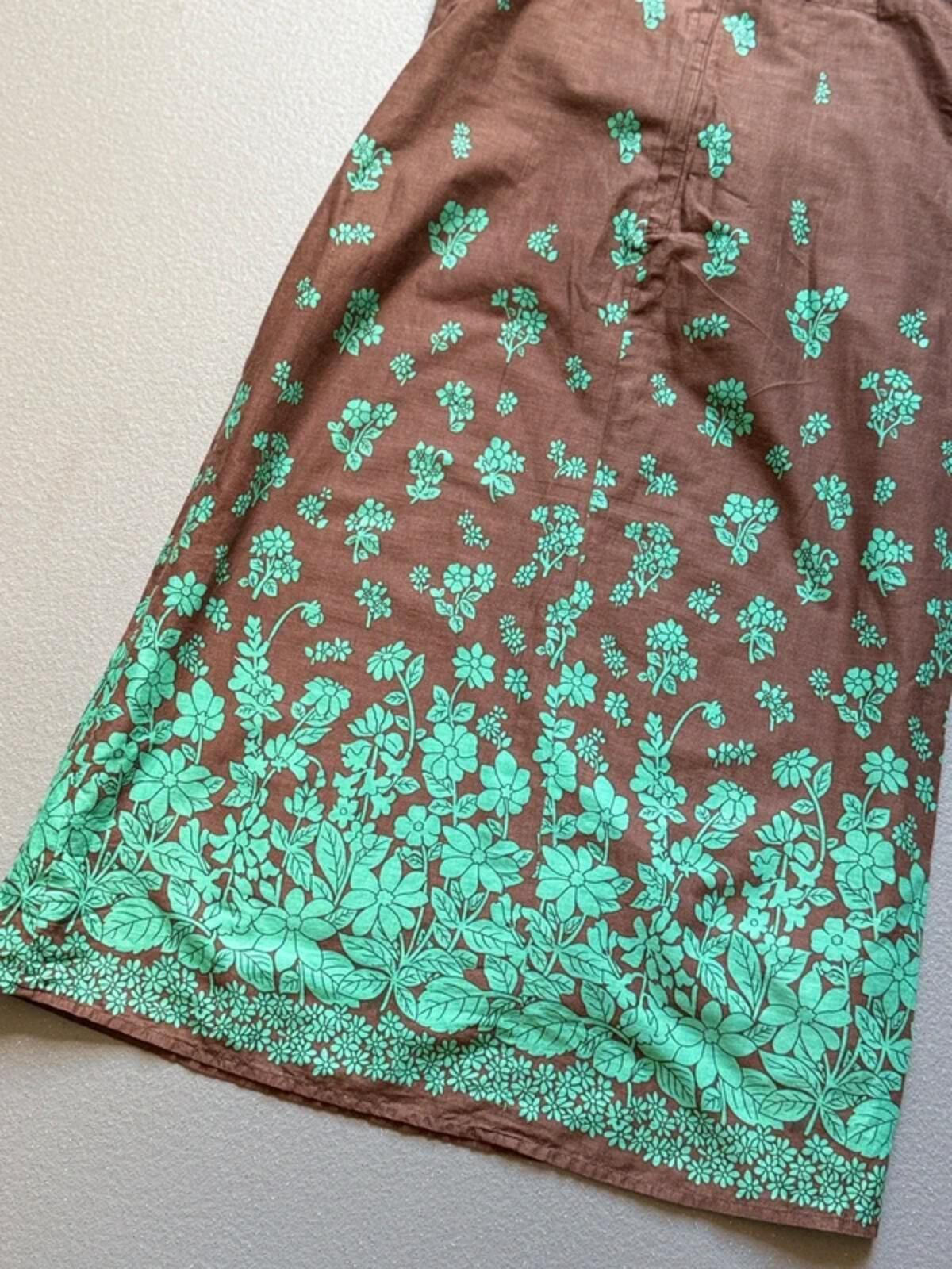 Y2K Jeep Strappy Brown & Green Floral Dress Size 8
