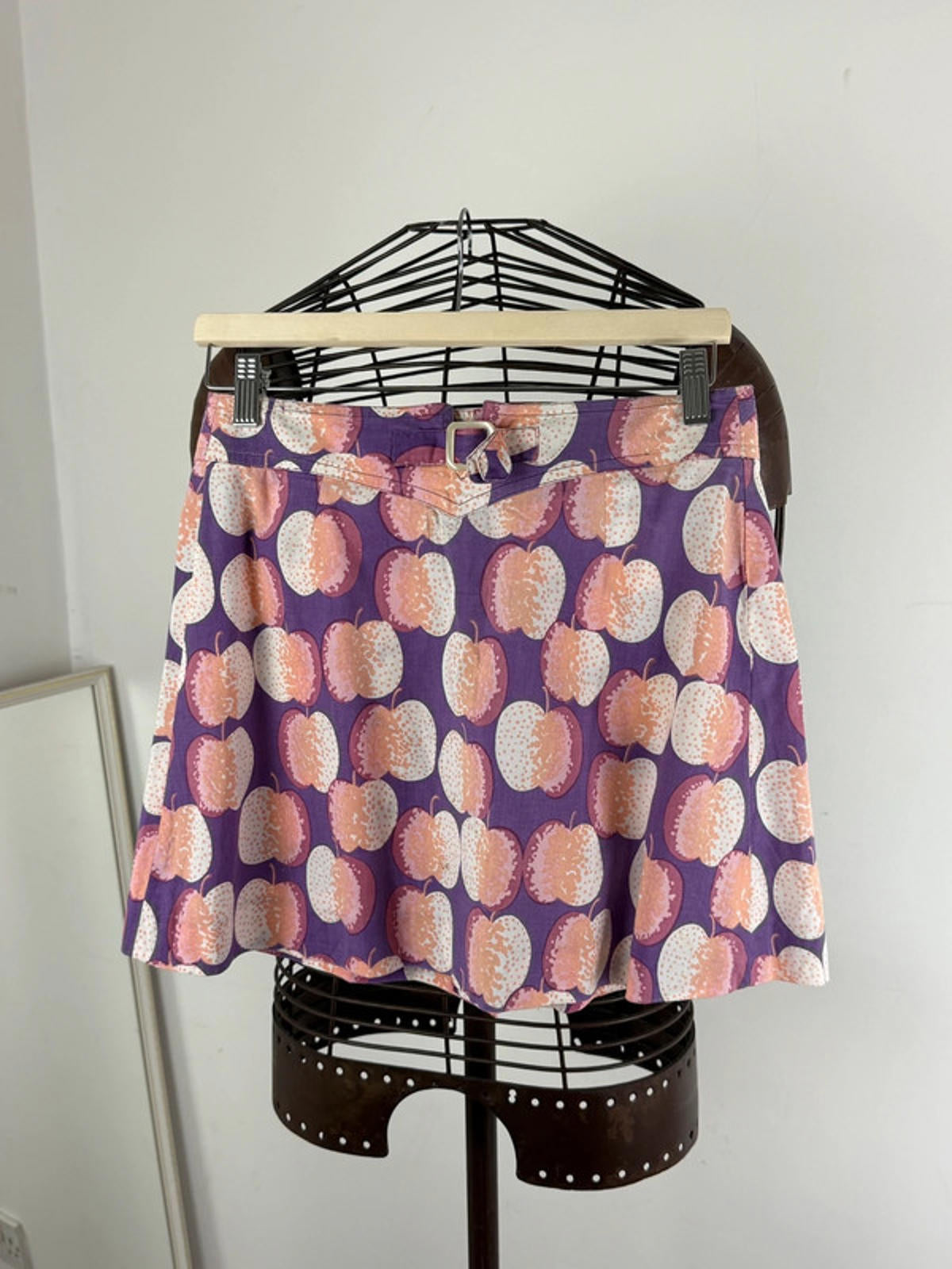 Apple Print Y2K Mini Skirt Size 8 / 28”